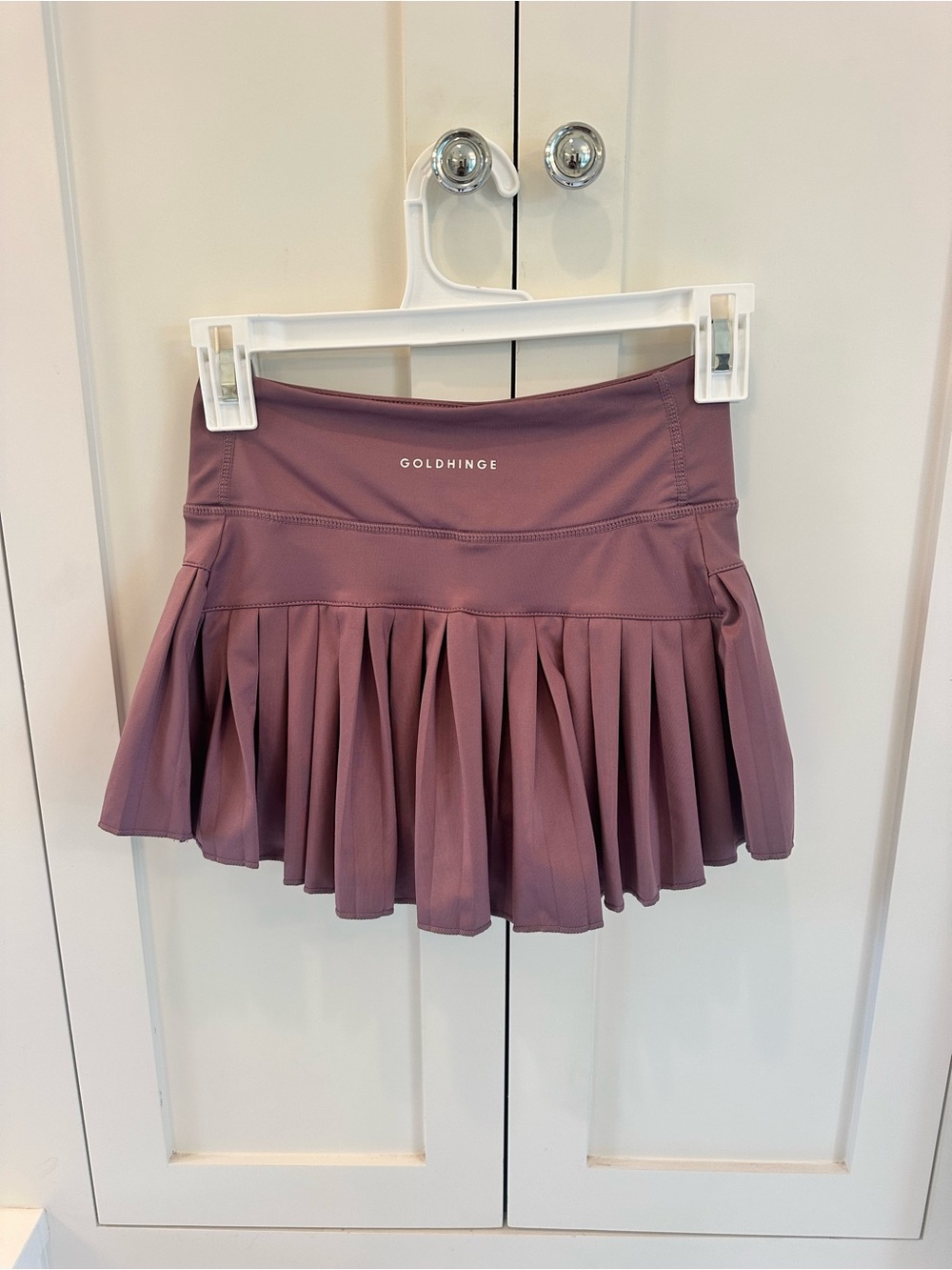 Women's Pleated Mini Skirt in Mauve - Picture 2 of 2
